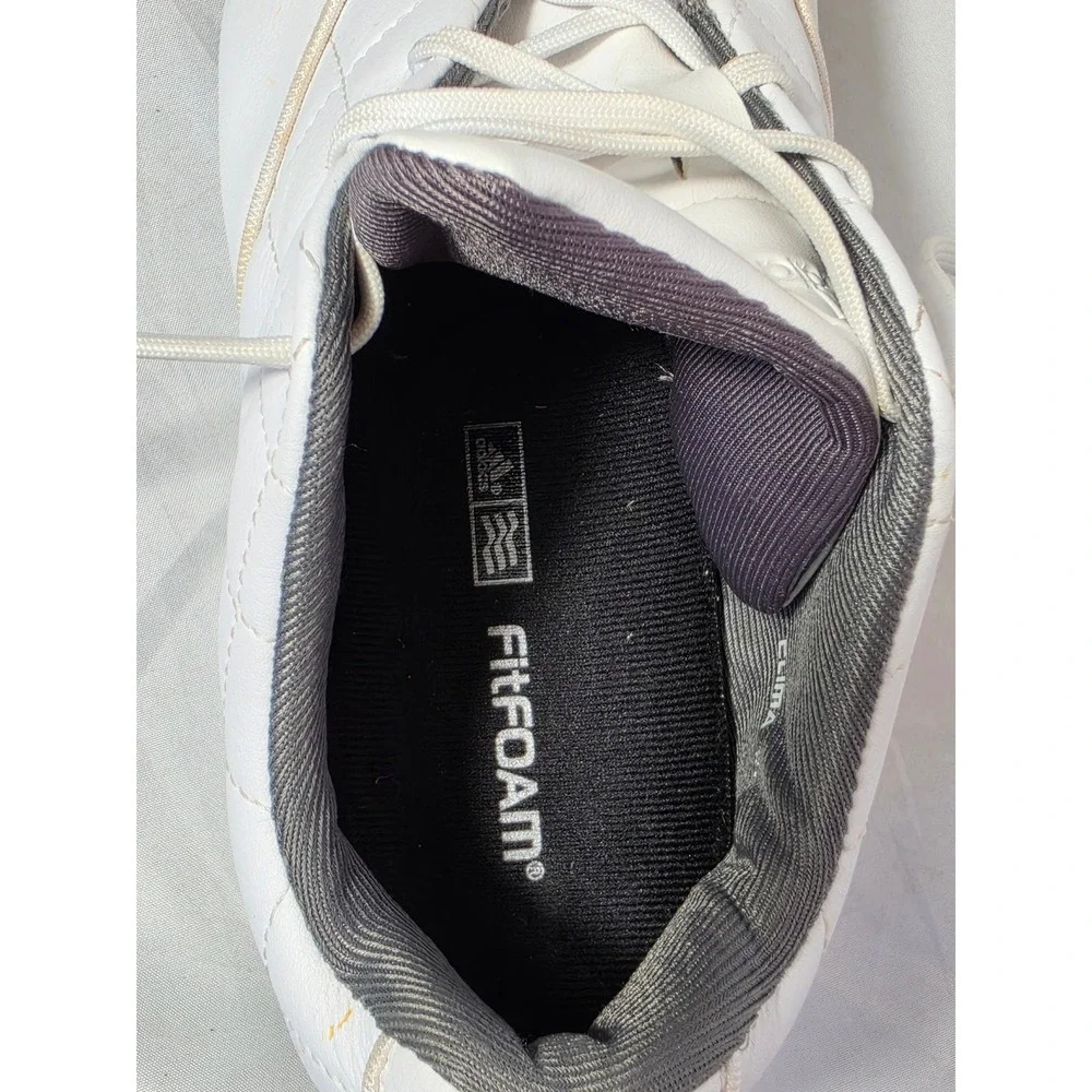 Adidas Fitfoam Clima White Quilted Leather Spiked Golf Shoes Womens 7.5 671305